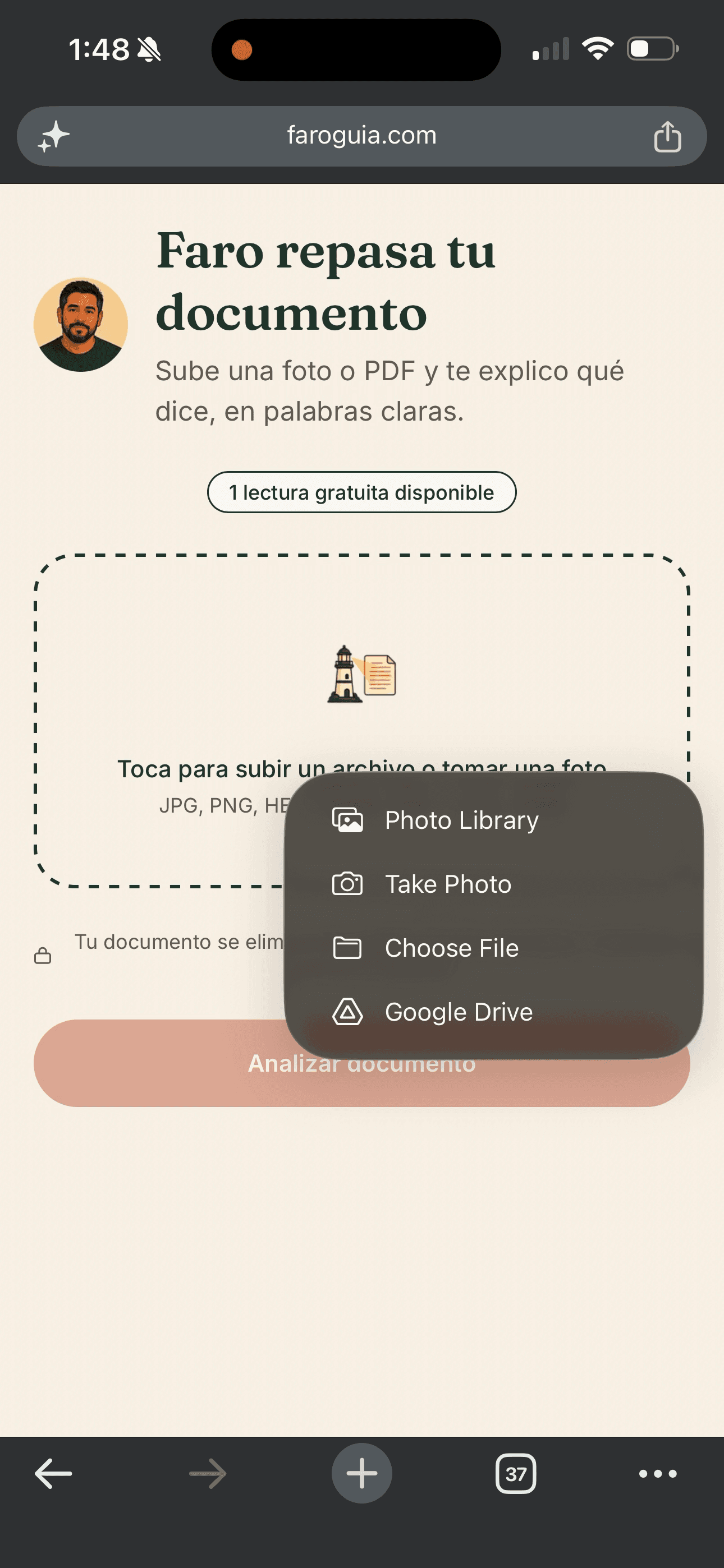 Subes tu documento